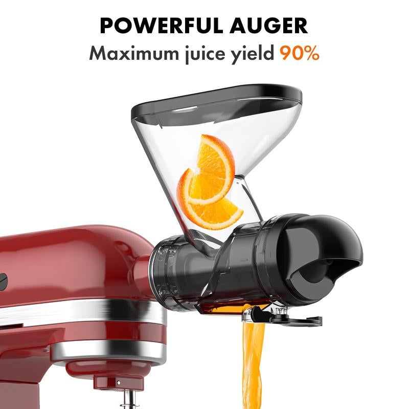 Masticating Juicer Attachment for Kitchenaid Stand Mixer, Cold Press Juicer Machine, Slow Masticating Juicer Attachment with Dual Feed Chute