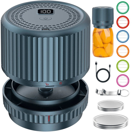 M12 Smart Electric Mason Jar Vacuum Sealer - Auto Stop Jar Sealer for Mason Jars Vacuum Kit with Wide and Regular Mouth Canning Jar Lids Portable Mason Jar Sealer Machine