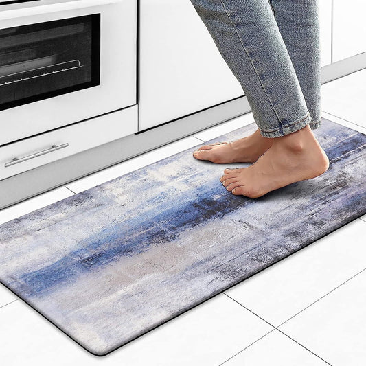 Blue Kitchen Rugs anti Fatigue Kitchen Floor Mat Cushioned Non Skid Kitchen Runner Rug