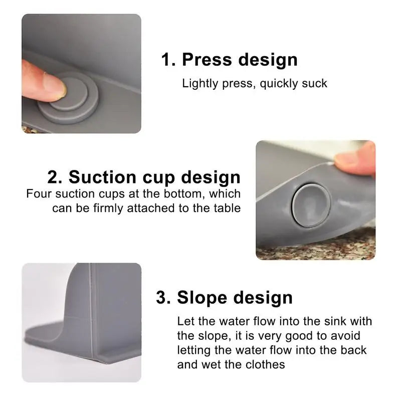Newest Kitchen Sink Splash Guard anti Splatter Silicone Water Splash Guard with Suction Cup Prevent Water